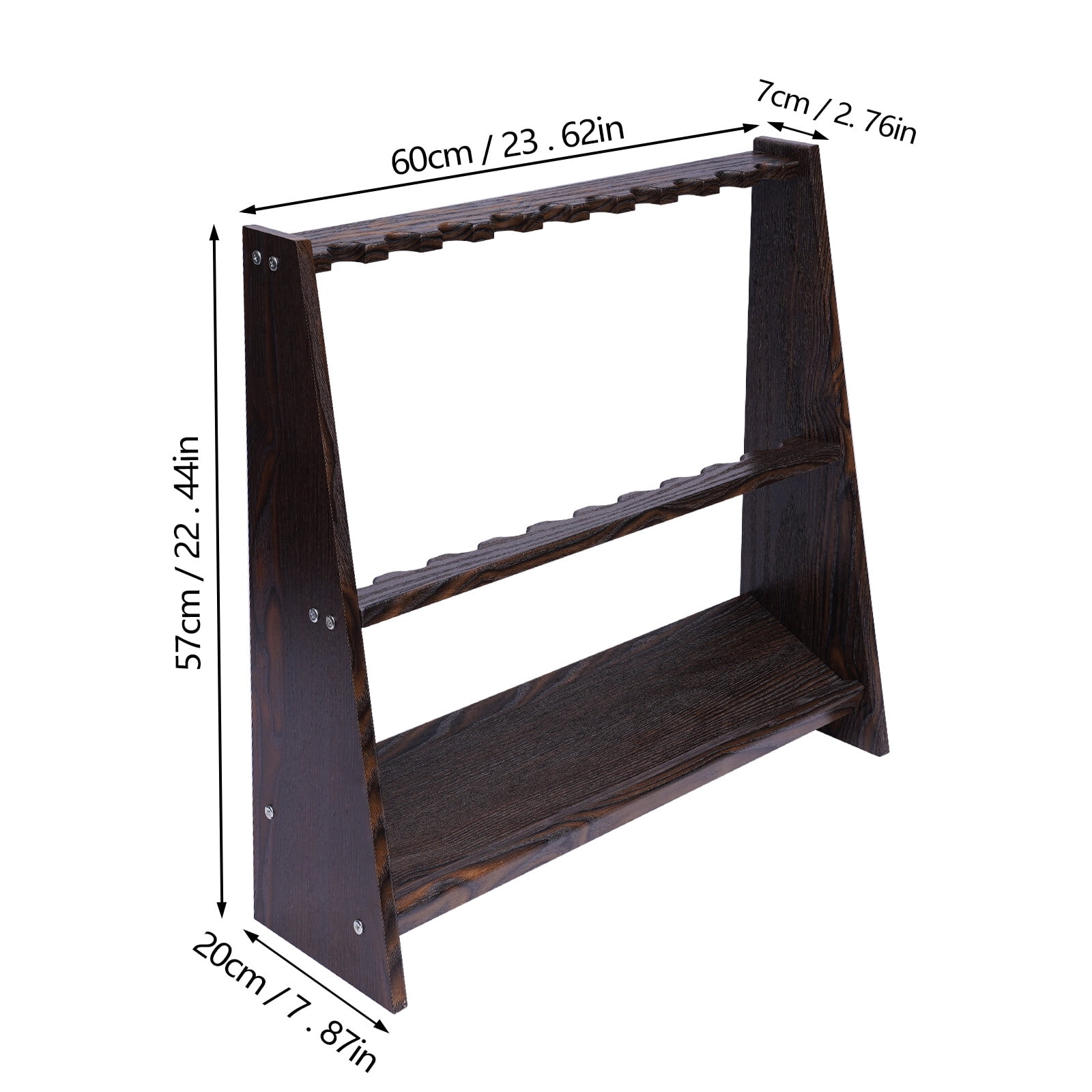 Pool Stick Holder Floor Stand, 10 Pool Cue Rack for Billiard Room or Club, Made of Wood, Easy to Assemble