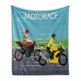thumbnail image 1 of Motorcycle Soft Flannel Fleece Blanket, 2 Bikers Racing on the Road Speed and Action Themed Digital Modern Composition, Cozy Plush for Indoor and Outdoor Use, 70" x 90", Multicolor, by Ambesonne, 1 of 6