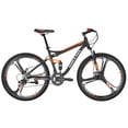 thumbnail image 2 of Full Suspension Mountain Bike, S7 Mountain Bike for Mens, 27.5 Inch Mens Mountain Bikes, 21 Speed, Shock Absorber, Disc Brakes, Adult for Mens Bicycle 3-Spoke Orange, 2 of 7