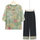 thumbnail image 3 of Camiseta de malla de manga corta de verano para mujeres mayores, estilo ancho, traje fino y transpirable, ropa para madres de secado rápido, 3 of 4