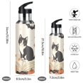 thumbnail image 2 of Yayeee 20oz Insulated Water Bottle Double Wall Stainless Steel with Flip Straw Lid, Gray Cartoon Halloween Cat, 2 of 7