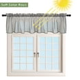 thumbnail image 3 of Spencer Valance for Windows, Faux Linen Textured Semi Sheer Small Window Kitchen Valance Curtain, Rod Pocket Cafe Valance for Bathroom Laundry Basement, 52 x18 inch, Gray, 3 of 10
