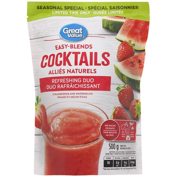 Great Value Refreshing Duo Easy-Blends Cocktails Fruit Mix, 500 g