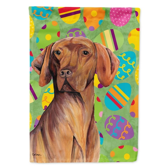 Carolines Treasures SC9458-FLAG-PARENT Vizsla Easter Eggtravaganza Flag  multicolor