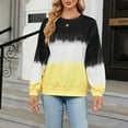 thumbnail image 4 of gbyLJF Women's Oversized Crew Neck Tie Dye Sweatshirts with No Hood Plus Size Casual Color Block Pullover Tops Black S, 4 of 7