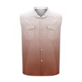 thumbnail image 4 of Miluxas Mens Sleeveless Button Down Shirts Summer Beach Basic Tank T-Shirt Tops Brown-A S, 4 of 5