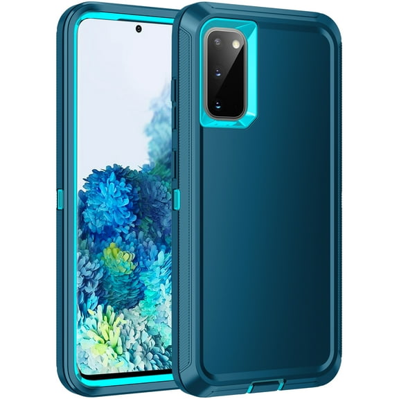 RegSun for Galaxy S20 Case,Shockproof 3-Layer Full Body Protection [Without Screen Protector] Rugged Heavy Duty High Impact Hard Cover Case for Samsung Galaxy S20 6.2",Turquoise