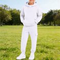 thumbnail image 2 of NOLDARES Toddler Baby Boy Fall Clothes Long Sleeve Hoodie Sweatshirts Pants Set Infant Winter Outfits(T017-White), 2 of 6