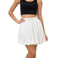 thumbnail image 4 of Siliteelon Women Ruffle Mini Skirt Flowy Skort High Waisted Bubble Hem Built-in Shorts with Pockets, 4 of 6