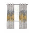 thumbnail image 7 of Yellow Grey Abstract Blackout Curtains for Bedroom, Gradient Geometric Graffiti Modern Art Thermal Insulated Kitchen Drapes with Grommets, Light Blocking Window Treatment, 2 Panels 52" x 63", 7 of 7
