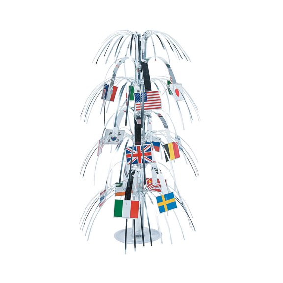 Flags Of All Nations Tabletop Fountain - Party Decor - 1 Piece