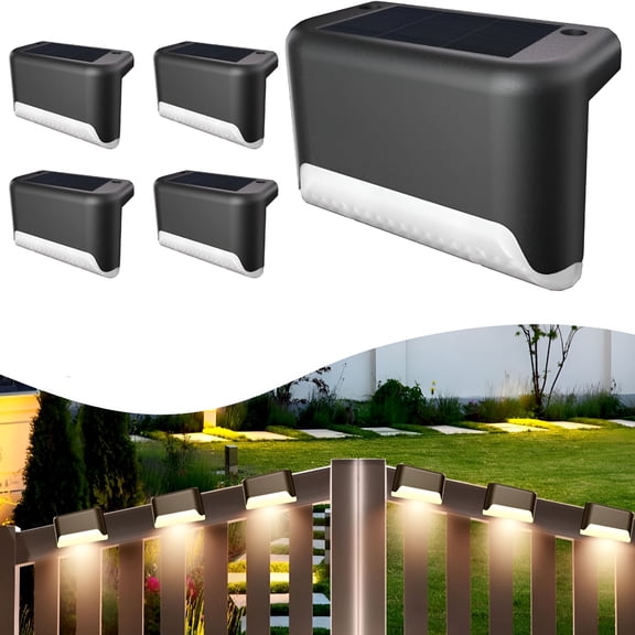 HIBIBUD 2026 New Solar Deck Lights Outdoor,Solar Step Lights Waterproof Led Solar Lights for Outdoor Stairs,Step for Garden, Walkway, Porch, Deck, Patio, Backyard