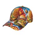thumbnail image 1 of Balery Vibrant Picnic Food Spread Gorra de béisbol de tamaño ajustable para correr, entrenar y actividades al aire libre. Gorra de papá para todas las estaciones., 1 of 6
