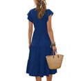 thumbnail image 5 of UVN Summer Dresses for Women Ruffle Sleeve V Neck Midi Dress Casual Beach Sundress with Pockets, 5 of 9