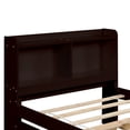 thumbnail image 5 of Tcbosik Twin Size Wooden Platform Bed with Storage Headboard & Pull-Out Trundle, Space-Saving Design, Espresso Finish, 5 of 5