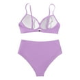 thumbnail image 7 of TOWED22 Women Two Piece Swimsuits High Waisted Bikini Set High Cut Color Block Adjustable Straps Bathing Suit（Purple,XXL）, 7 of 7