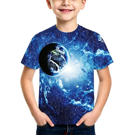 Tfken Soft Tops For Boys Comfy Travel Daily Wear Comfortable Short Sleeve T-Shirts Summer Print Graphic Tees Casual Tshirts Child Classic Clothes Size 1-2 Years