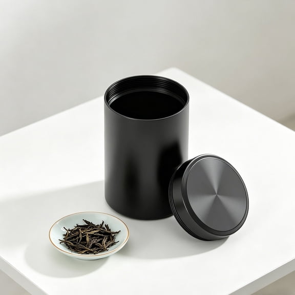 Round Storage Jars Portable Airtight Container Metal Smell Proof Tins Small Tea Coffee Sugar Canisters Spice Container Bottles Sealing Jars With Lids Multipurpose Portable Jar for Spices,Coffee& Teas