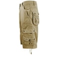 thumbnail image 3 of MSLM Men's Relaxed Fit Multi Pocket Cotton Casual Military Cargo Shorts (Beige, 34), 3 of 3