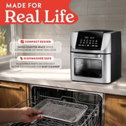 Gourmia 14 Qt Air Fryer Oven, 12 Presets, Rotisserie, FryForce 360°, Stainless Steel