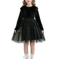 thumbnail image 2 of Delliss Toddler Girls Tutu Sequin Tulle Dresses Long Sleeve Ruffle Fall Winter Holiday Sparkle Dress 4-11 Years, 2 of 9