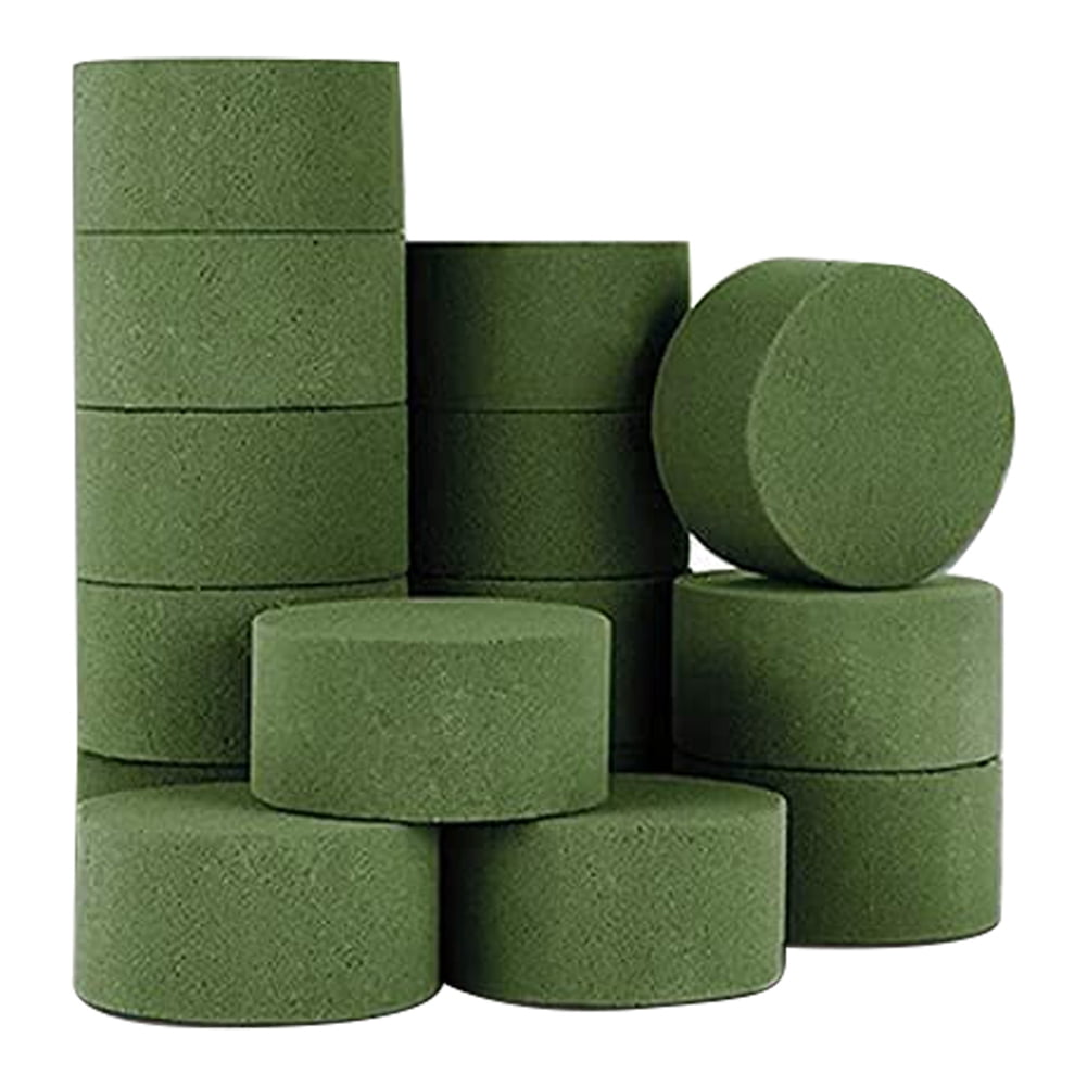 15Pcs Round Green Floral Foam DIY Tray Floral Foam Artificial Floral