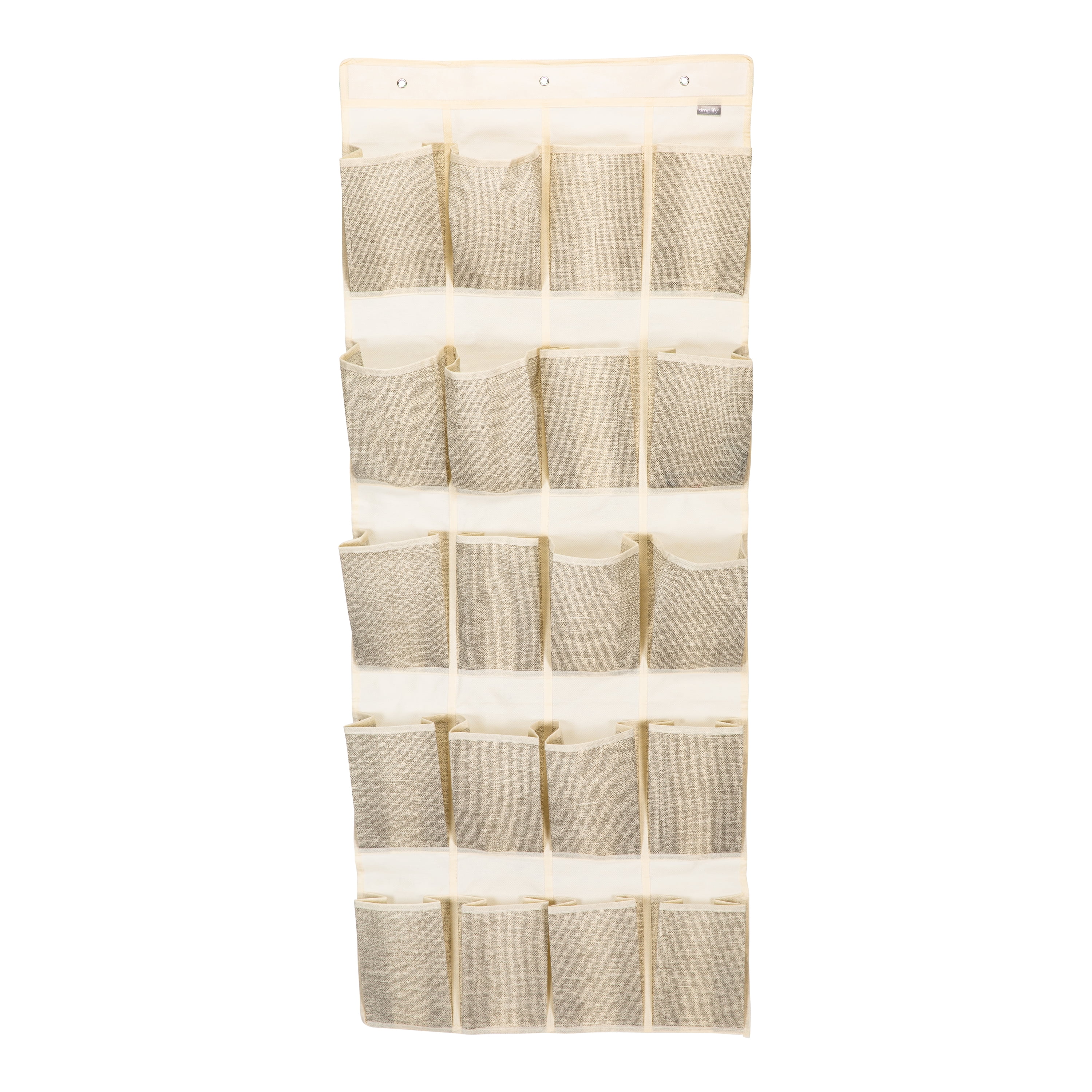Simplify 20-Pocket 10 Pair Shoe Organizer in Faux Jute Nonwoven