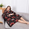 thumbnail image 5 of Oversized Wearable Blanket Hoodie,Red Controllers Games Icons Black Pattern Sherpa Blanket Hoodie with Super Pockets,Super Warm Fuzzy Pullover for Women & Men, 5 of 6