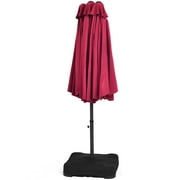 Patiojoy 15Ft Outdoor Double-Sided Patio Umbrella Parasol with Base
