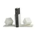 thumbnail image 5 of CosmoLiving by Cosmopolitan 6" Cube Geometric 10 lbs White Marble Bookends (Set of 2), 5 of 7