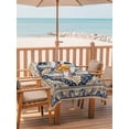 thumbnail image 2 of 54x80 Inch Outdoor Tablecloth with Umbrella Hole Zipper Rectangle Orange Blue Southwestern Rectangular Tablecloths Outside Waterproof Antique Boho Farmhouse Ethnic Patio Table Cover for Picnic Party, 2 of 8