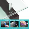 Costway Rectangular Tempered Glass Coffee Table w/Shelf Wood Living
