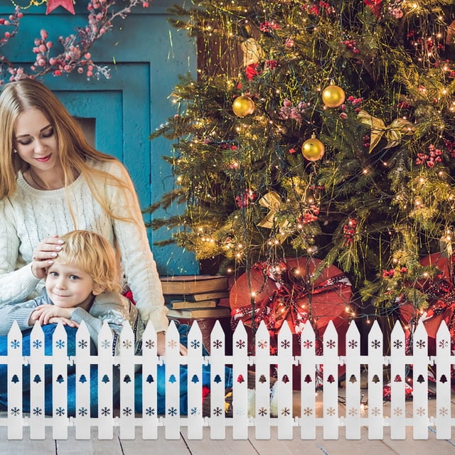 VERDANVERSE 15Pcs Christmas Tree Fence Plastic Fencing for Home Decoration Minimalist Style