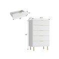 thumbnail image 4 of Dresser for Bedroom,Modern 5 Drawer Dresser with Gold Handle,Wood Chest of Drawers for Living Room Hallway,Entryway,White, 4 of 5