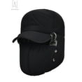 thumbnail image 2 of Gustave Men Women Trapper Hat Warm Windproof Trooper Hat with Ear Flaps Face Warmer Thermal Fur Lined Ski Cap "Black", 2 of 10