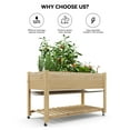thumbnail image 3 of TROPOW 48x24x30in Raised Garden Bed with Wheels,Elevated Raised Planter Box Outdoor for Growing Vegetables and Herbs,Sturdy Wooden Raised Table Garden Bed with Legs-Enhanced Depth,Natural, 3 of 8