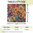 thumbnail image 2 of Pioneer Flower Floral Print Pattern Square Fitted Tablecloth with Elastic Edge,Square Table Cover,Washable Elastic Table Cover for Home Kitchen Party Decor 34"x34", 2 of 6