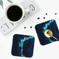 thumbnail image 5 of Balery 6 Pcs Blue Marble And Goldleather Coasters Set, Drink Table Cup Coasters For Living Room Kitchen Coffee Decor, 5 of 9