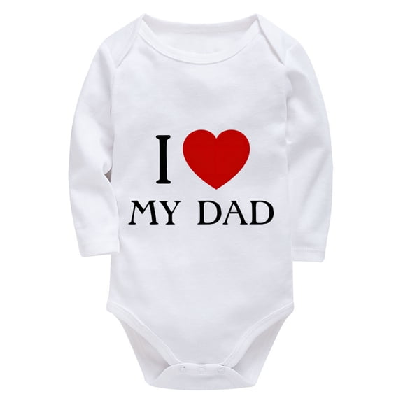 I Love My Dad Newborn Boy Onesie Short Sleeve Neutral Girl Baby Clothes White Girl Baby Outfits