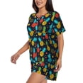 thumbnail image 2 of Fotbe Colorful Pineapple Print Pajama Set for Women 2 Piece Loungewear Short Sleeve Tops and Shorts Set Soft Sleepwear-X-Large, 2 of 7