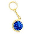 thumbnail image 1 of Ciencia naturaleza medusas imagen de mar azul Anillo de oro de metal llavero llavero, 1 of 3