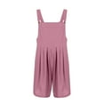 thumbnail image 2 of Defitshape Women's Summer Jumper Cotton Romper Cute Comfy Casual High Waist Soft Pocket Button Loose Playsuit Style13 14, 2 of 4