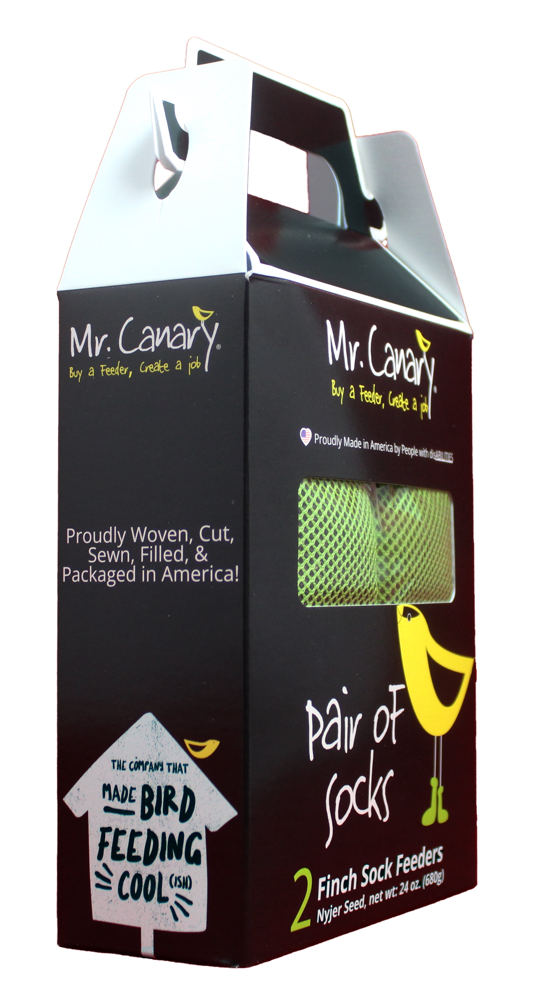 (2 pack) Mr. Canary 'Pair of Socks' Finch Sock Feeders, 12oz Nyjer Seed Each (2 pack)
