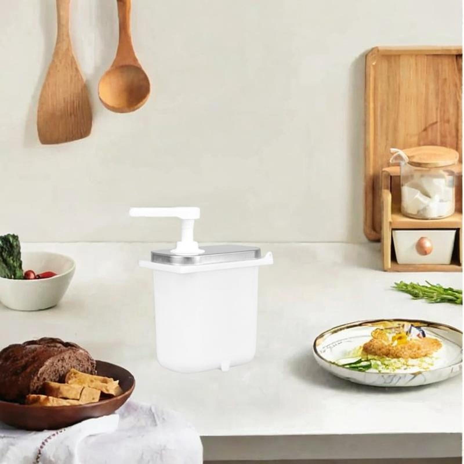 Baoblaze 67.6" Pump Dispenser Syrup Bottle Condiment Condiment Ketchup Syrup 2L White