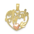 thumbnail image 1 of FB Jewels 10K Rose and Yellow Two Tone Gold #1 Wife In Heart with Heart Pendant, 1 of 3