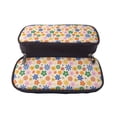 thumbnail image 5 of Lsque Groovy Daisy Flowers Printed Big Capacity PU Leather Pencil Case Large Pencil Pouch Stationery Pen Bag Pencil Holder for Teen, 5 of 6