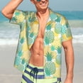 thumbnail image 5 of Lsque Pineapples1 pattern Hawaiian Shirt for Men, Unisex Summer Beach Casual Short Sleeve Button Down Shirts-Large, 5 of 9