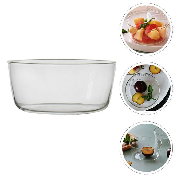 DRAFIDEEP Transparent Glass Bowl for Home Use Heat Resistant Easy to Clean MultiPurpose Baking and Dessert Bowl 1PC