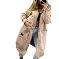 thumbnail image 2 of Fashion Sweatshirts Comfortable Full Zip Up Hoodie Womens Long Fleece Sweatshirt with Pockets Khaki L, 2 of 7