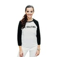 thumbnail image 2 of Thread Tank Ew Adulting Unisex 3/4 Sleeves Baseball Raglan White Black Small, 2 of 4